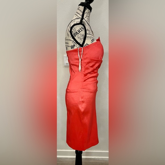 Elegant coral Strapless Dress - Picture 6 of 7